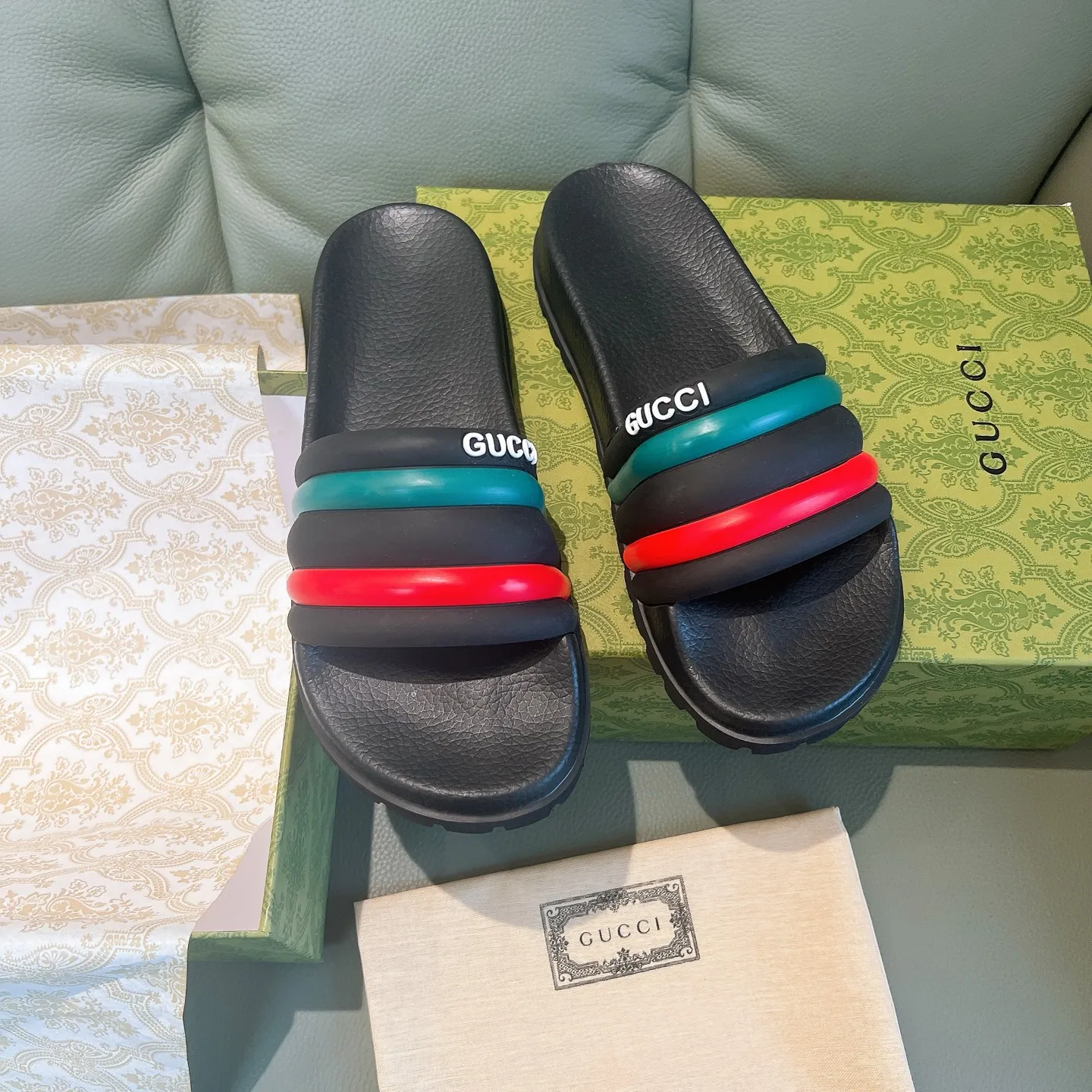 Men's Men's Shoes 130🐮🐮Gucci Gucci Slippers Gucci 2024 latest beach sandals slippers Original molding double G LOGO Original molding consistent Outsole: Men's Men's Shoes u double-layer outsole Size: 35-46